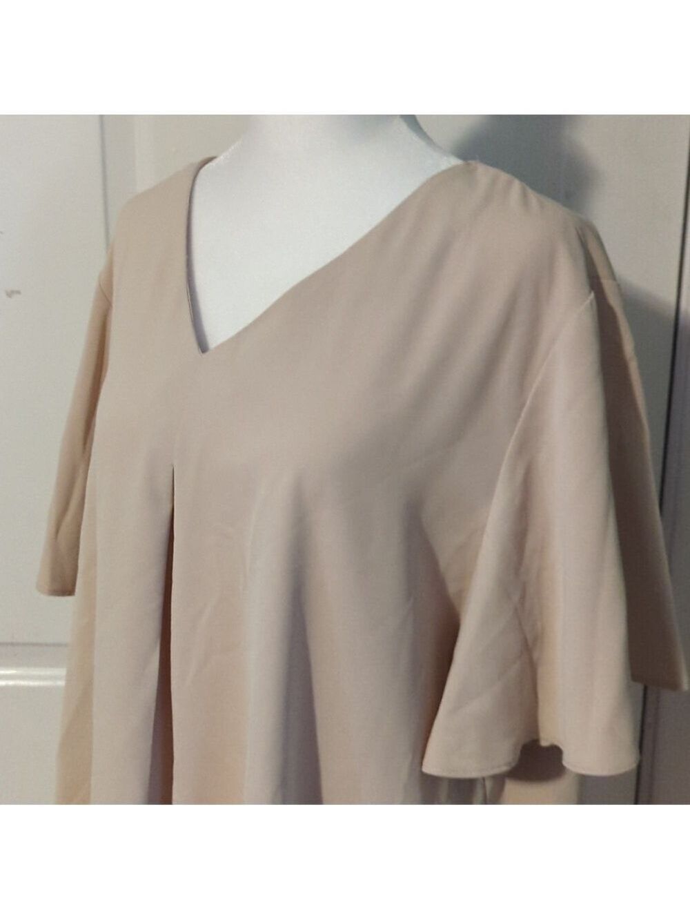 Anyally Nude Short Sleeve Top Blouse 2XL - Picture 2 of 11